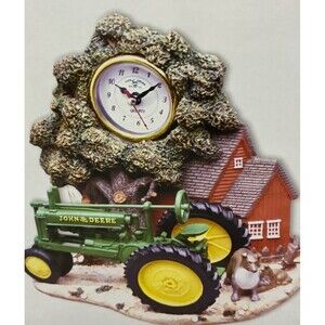 Rare NEW John Deere Farm Scene Mantle Clock • Tractor Model G • Handpainted NIB